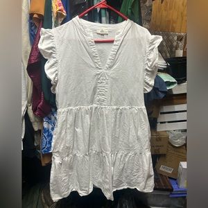 White Ruffle Sleeve Dress Size 1X